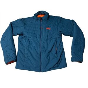 REI Co-op PrimaLoft Insulated Jacket Men’s Small Blue Orange Full Zip